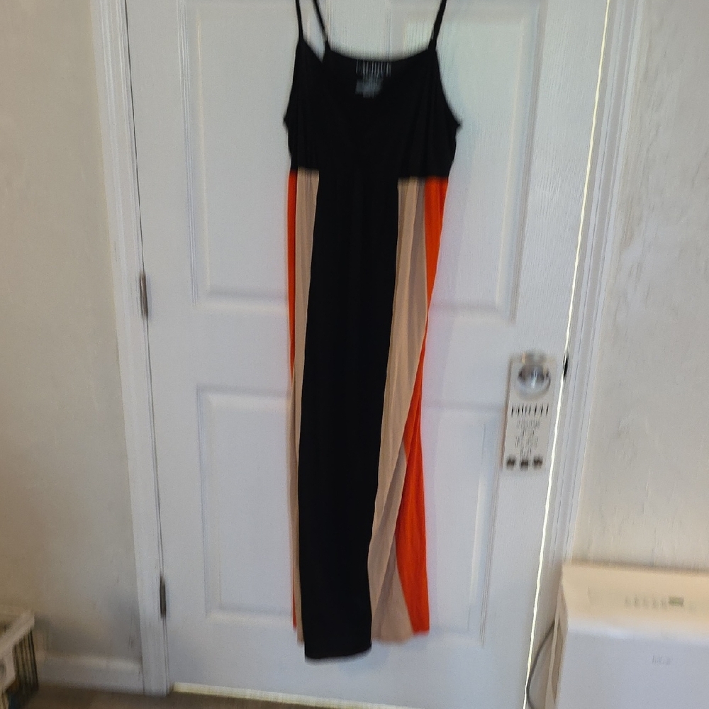 Cacique Black and Orange Maxi Dress